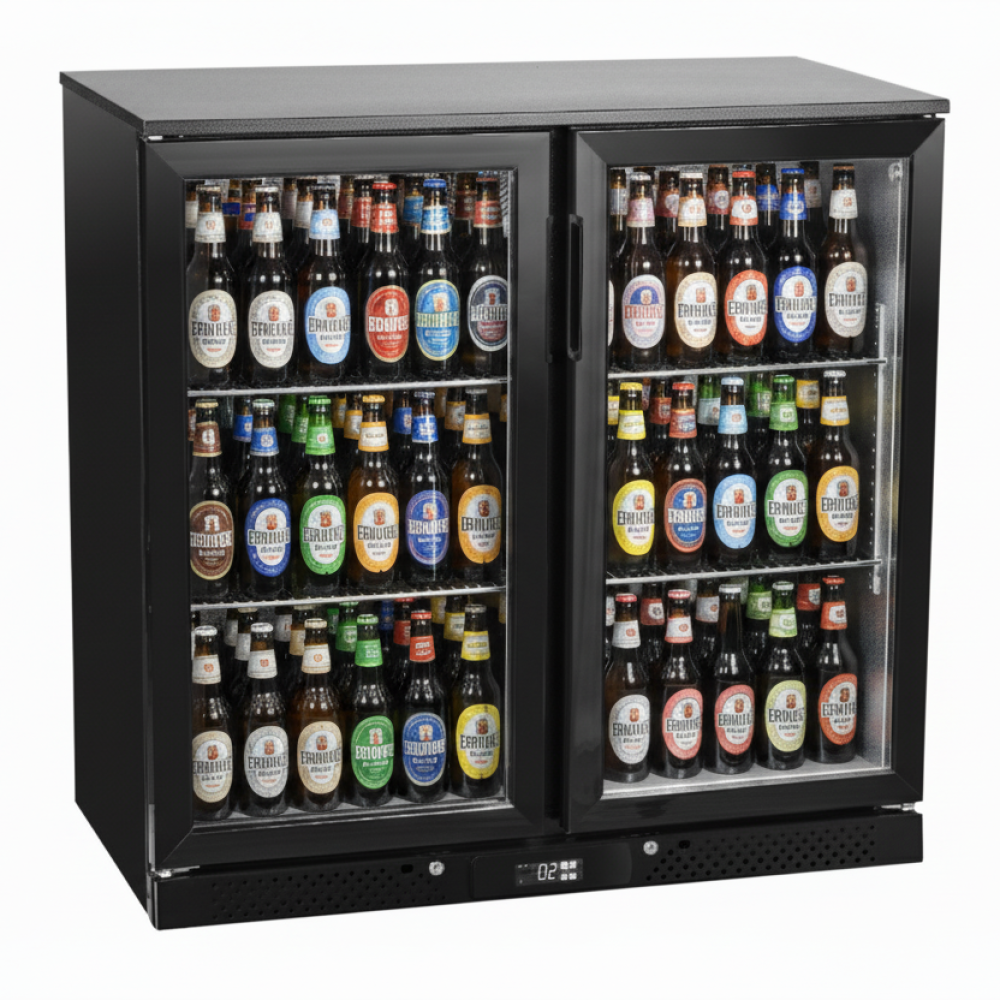 Prodis Low Energy Low Profile Double Hinged Door Bottle Cooler | NT2BHLO-LE Double Door Bottle Coolers Prodis