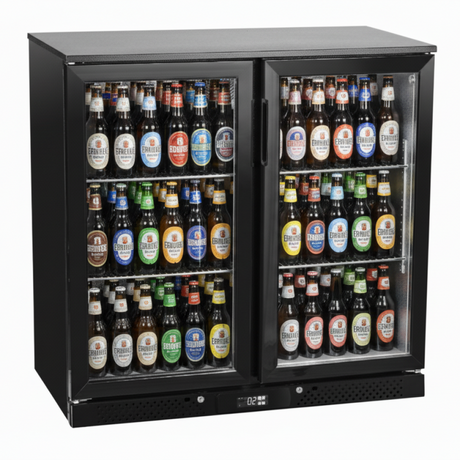 Prodis Low Energy Low Profile Double Hinged Door Bottle Cooler | NT2BHLO-LE Double Door Bottle Coolers Prodis