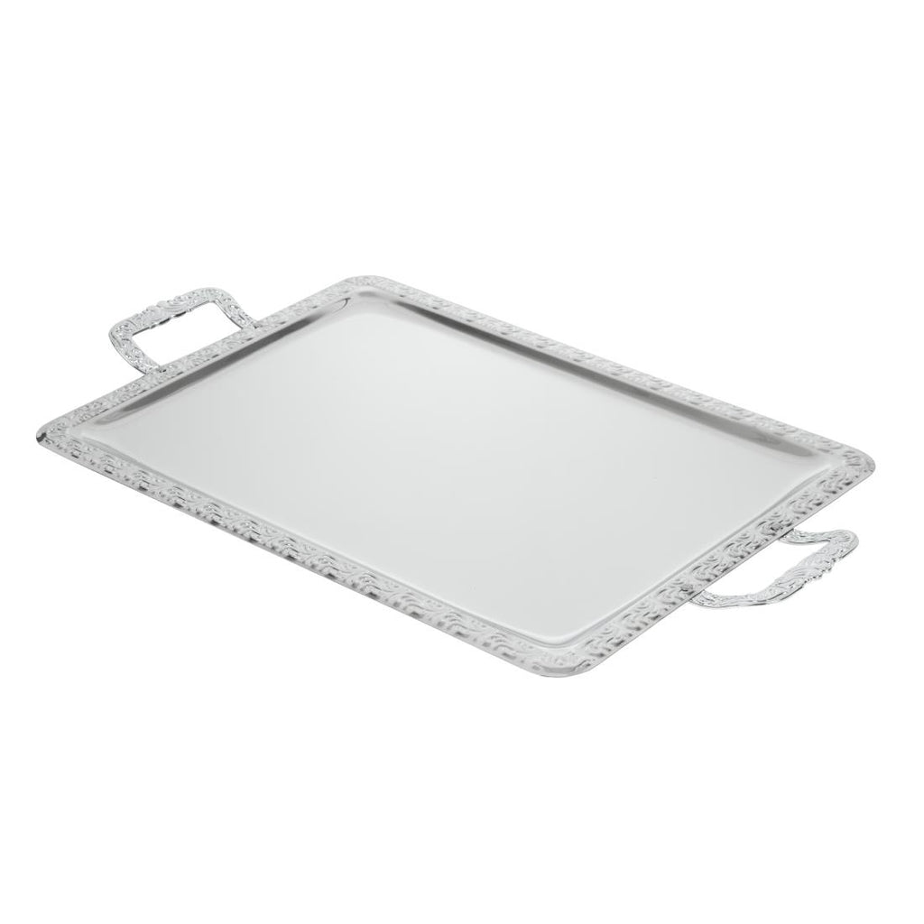APS Stainless Steel Rectangular Handled Service Tray 600mm - P004  APS   
