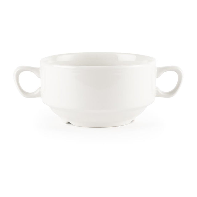 Churchill Whiteware Handled Soup Bowls 398ml (Pack of 24) - P283 Bowls Churchill