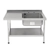 KWC DVS Self Assembly Stainless Steel Sink Left Hand Drainer 1200x650mm - P366  KWC DVS   