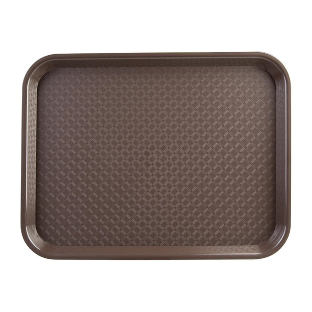 Olympia Kristallon Large Polypropylene Fast Food Tray Brown 450mm - P509  Olympia   