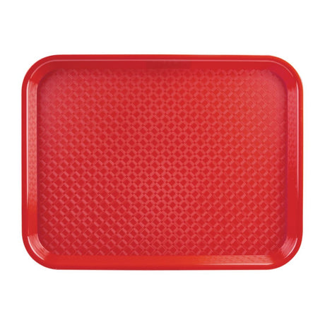 Olympia Kristallon Polypropylene Fast Food Tray Red Large 450mm - P510  Olympia   