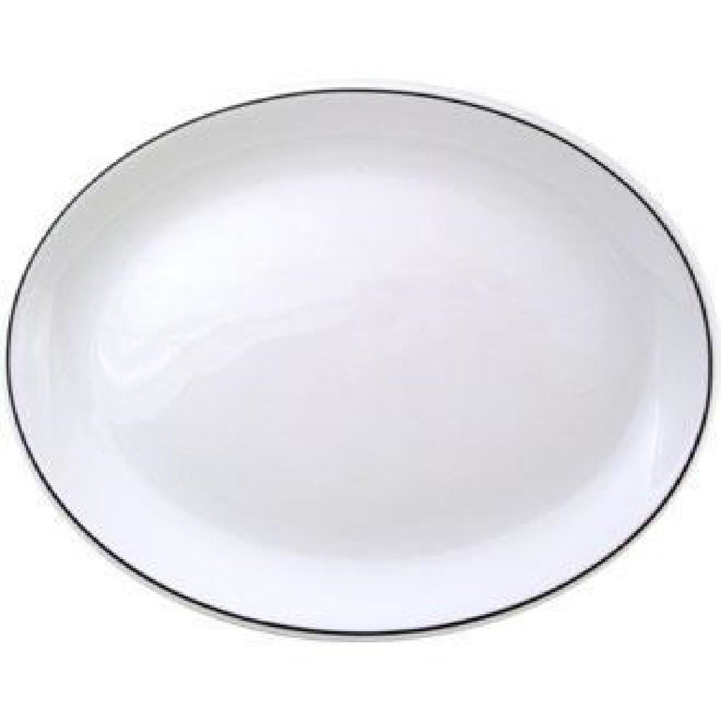 Churchill Black Line Oval Platters 254mm (Pack of 12) - P707 Churchill Super Vitrified Churchill   