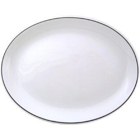 Churchill Black Line Oval Platters 254mm (Pack of 12) - P707 Churchill Super Vitrified Churchill   