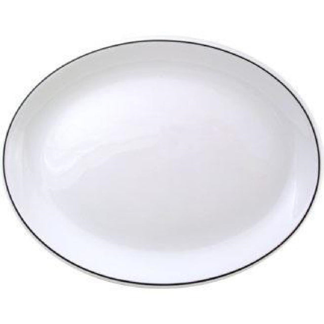 Churchill Black Line Oval Platters 254mm (Pack of 12) - P707 Churchill Super Vitrified Churchill   
