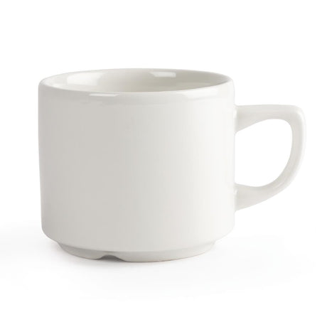 Churchill Plain Whiteware Stacking Maple Tea Cups 199ml (Pack of 24) - P740 Cups and Mugs Churchill
