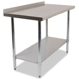 Empire 1500mm Premium Stainless Steel Wall Prep Table with Undershelf & Upstand Kitchen Bench - P-SSWT-150 - Graded Item Stainless Steel Wall Tables Empire