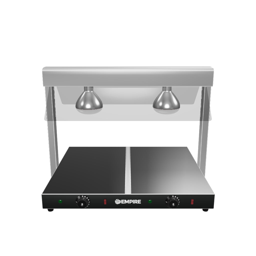 Empire Twin Lamp Heated Display Carvery with Heated Ceramic Glass Base GN 1/1 - EMP-DLHD Carvery Servery Units Empire