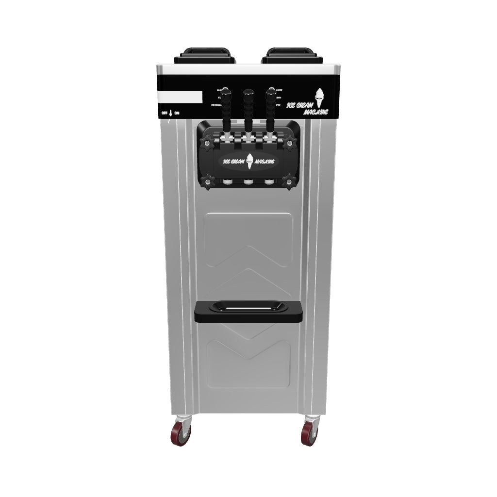 Empire Ice Cream Machine Floor Standing 25 Litre - 2 x 12.5L - Commercial 3 Nozzle Flavour Soft Ice Cream Vending with Air Pump Function | EMP-ICREAM25FS Ice Cream Machines & Makers Empire