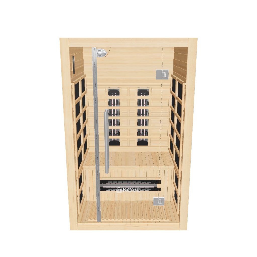 Empire Kove 2-Person Infrared Sauna Cabin – Hemlock Wood, Glass Front, Bluetooth & Full Spectrum Heating | KOVE-INF2 Indoor Infrared Saunas Kove Designs