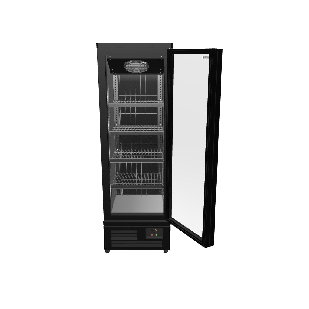 Empire Upright Display Freezer 400L Single Glass Door Commercial Black Interior | EMP-KDF-P0673TG-B Refrigeration Uprights - Single Door Empire