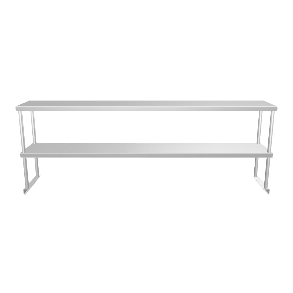 Empire Stainless Steel Double Tier Overshelf 1800mm | Commercial Kitchen Table Gantry | OSD-1272 Stainless Steel Over Shelves Empire