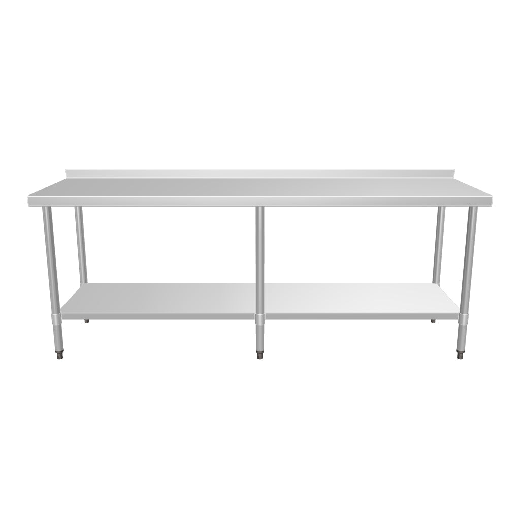 Empire 2100mm Premium Stainless Steel Centre Prep Table with Undershelf Commercial Kitchen Bench - P-SSCT-210 Stainless Steel Centre Tables Empire