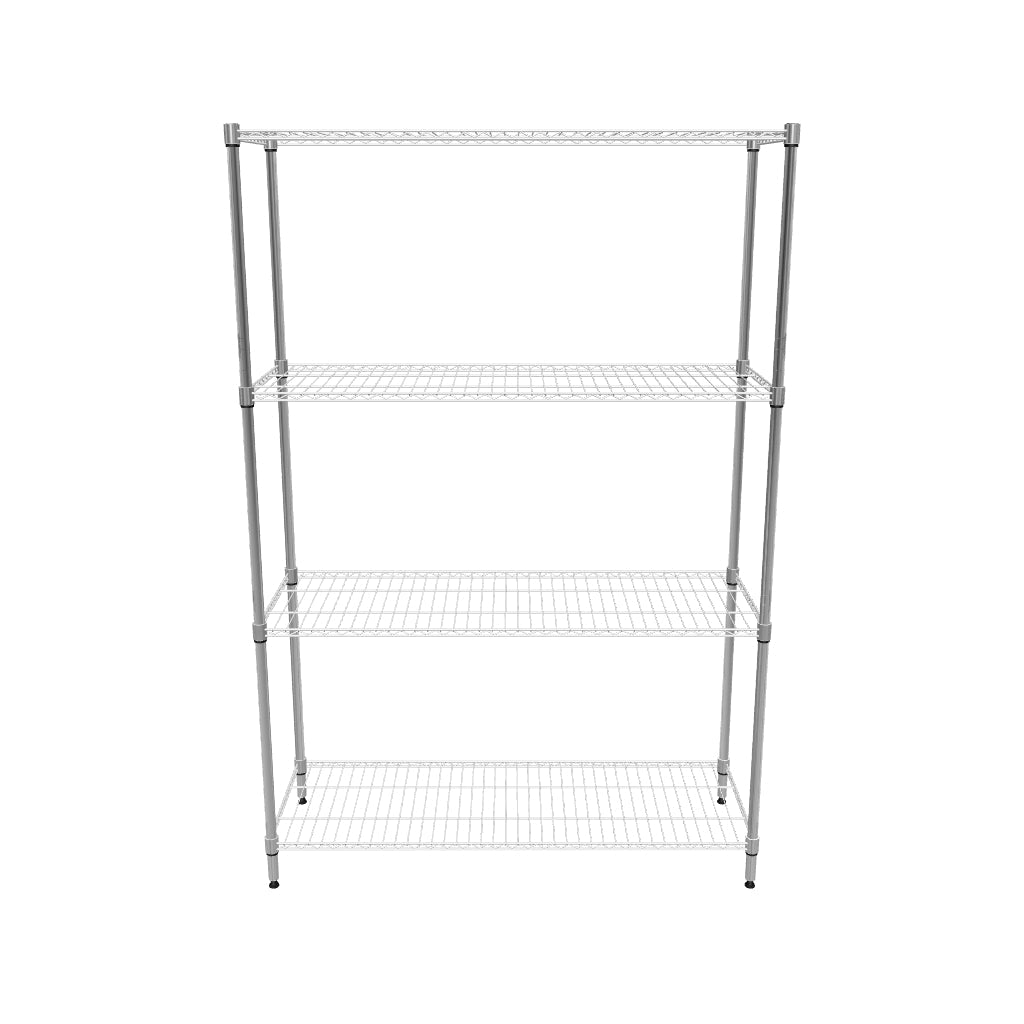 Empire 4-Tier Heavy-Duty Wire Shelving Unit | 1200mm Wide, 120kg Per Shelf Storage Rack – RACK-1200 Chrome Wire Shelving and Racking Empire