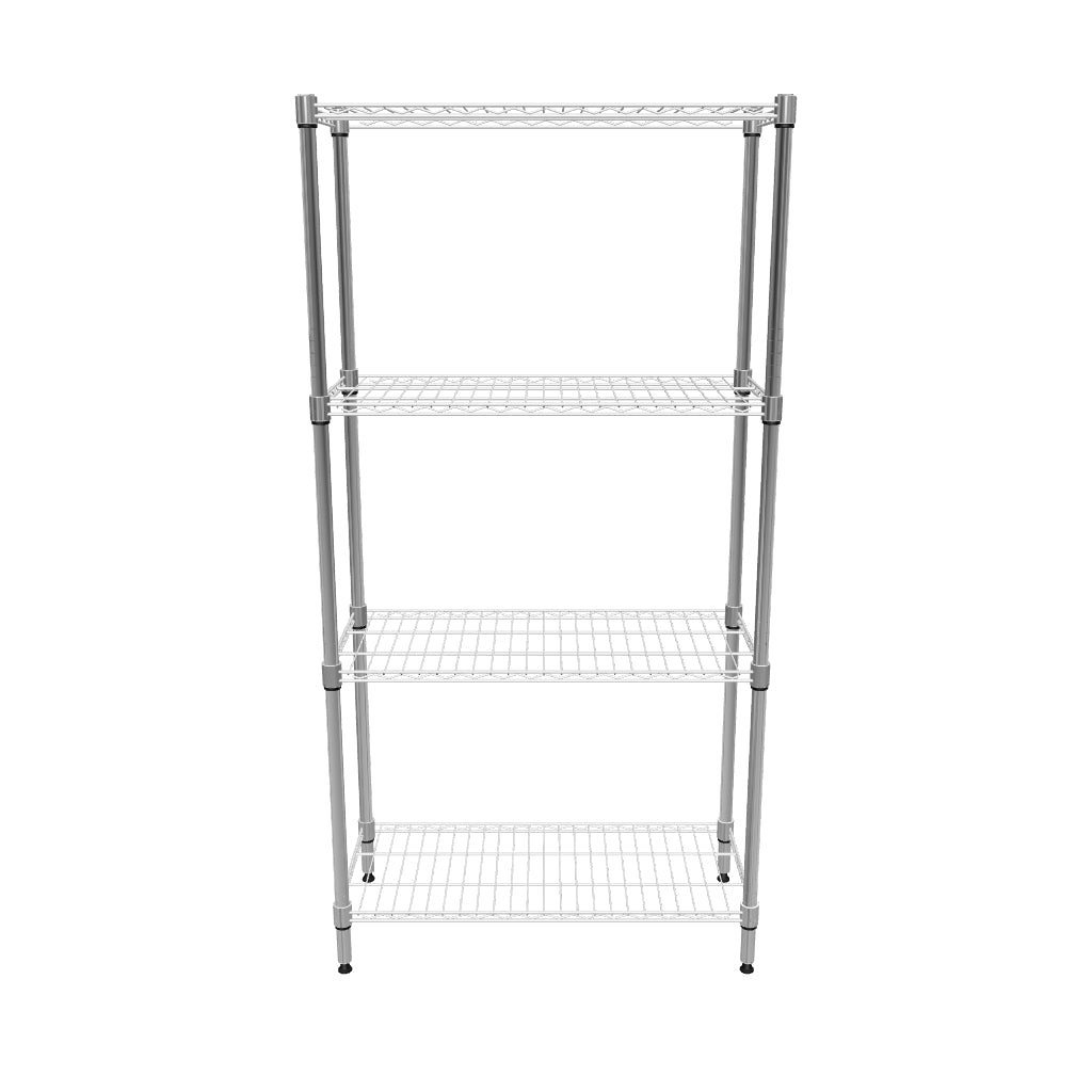Empire 4-Tier Heavy-Duty Wire Shelving Unit | 750mm Wide, 120kg Per Shelf Storage Rack – RACK-750 Chrome Wire Shelving and Racking Empire