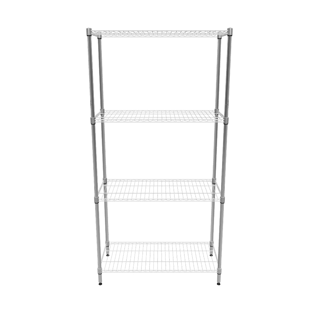 Empire 4-Tier Heavy-Duty Wire Shelving Unit | 900mm Wide, 120kg Per Shelf Storage Rack – RACK-900 Chrome Wire Shelving and Racking Empire