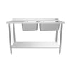Empire Stainless Steel Double Bowl Sink 1400mm Wide Left Hand Drainer - EMP-SSWTS-1400L