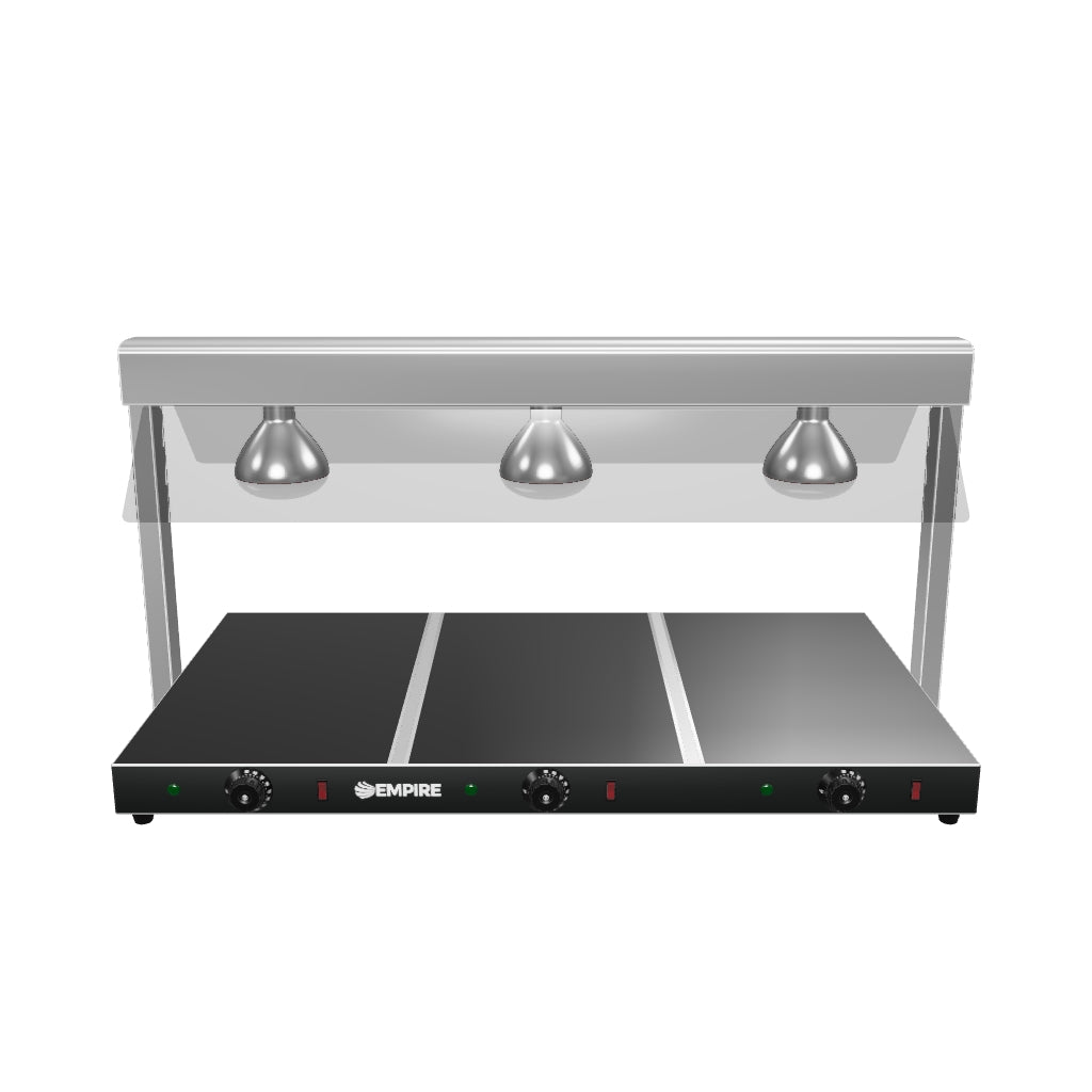 Empire Triple Lamp Heated Display Carvery with Heated Ceramic Glass Base GN 1/1 - EMP-TLHD Electric Food Warmers Empire