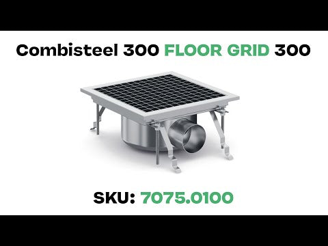 Combisteel Kitchen Drainage Floor Gully 300 x 300mm Fixed Horizontal - 7075.0100 Kitchen Floor Gullies & Grids Combisteel