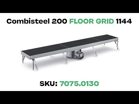 Combisteel Kitchen Drainage Floor Gully 1144 x 200mm Fixed Horizontal - 7075.0130 Kitchen Floor Gullies & Grids Combisteel