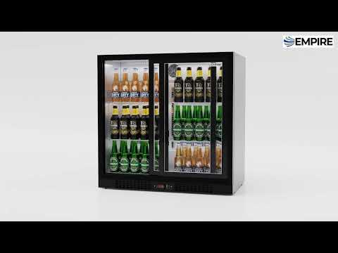Empire Core Double Door 208L Bottle Cooler – Sliding Door Commercial Back Bar Fridge | CL-210S-P Double Door Bottle Coolers Empire