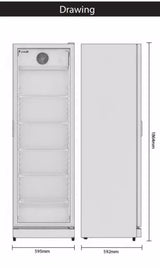 Prodis XD381-LE Single Door Upright Display Fridge Reversible Door Upright Single Door Bottle Coolers Prodis