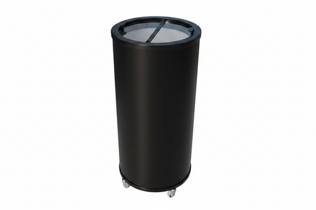 Empire Drinks Can Bottle Dump Impulse Barrel Mobile Cooler Black - EMP-CC77 Single Door Bottle Coolers Empire