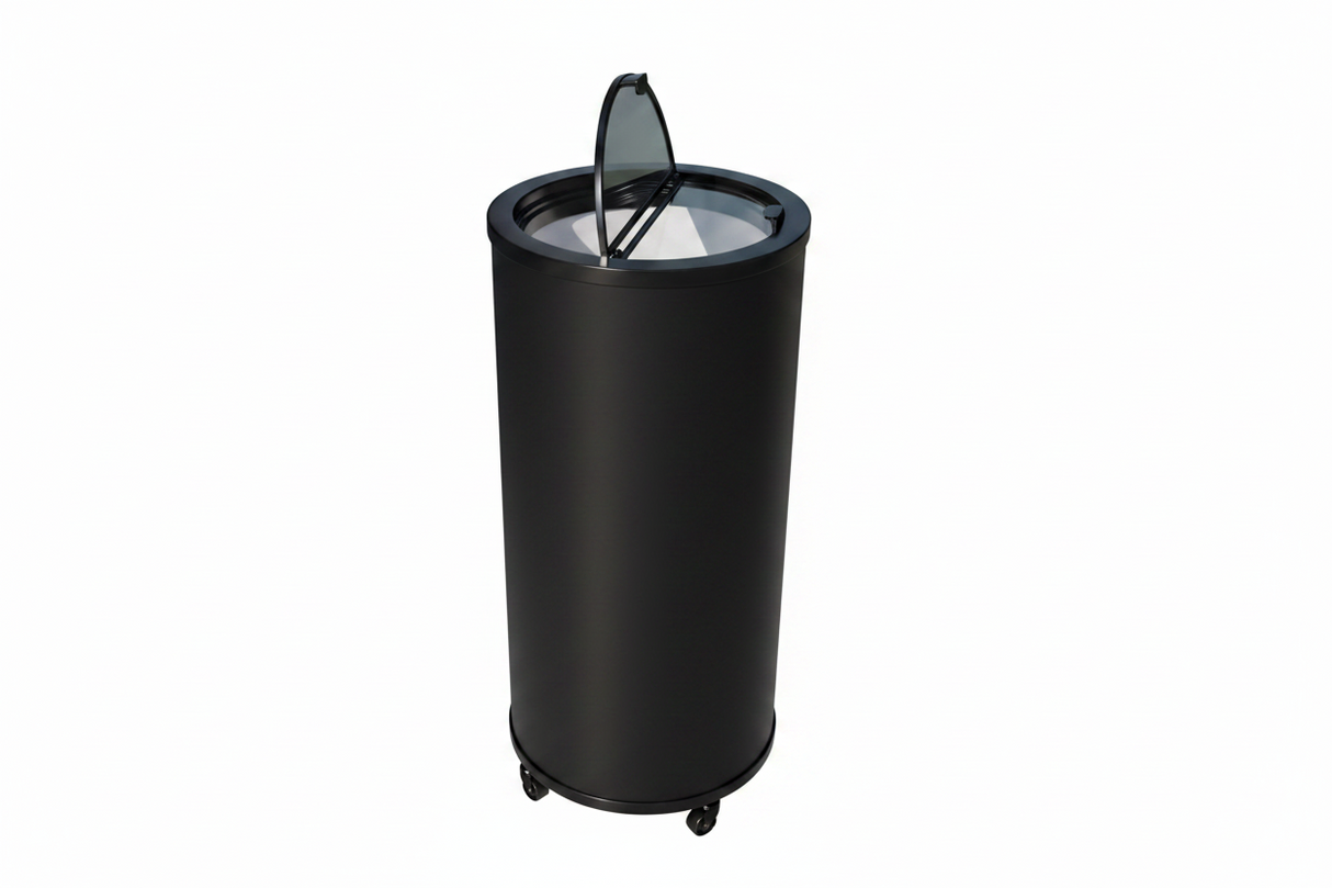 Empire Drinks Can Bottle Dump Impulse Barrel Mobile Cooler Black - EMP-CC77 Single Door Bottle Coolers Empire