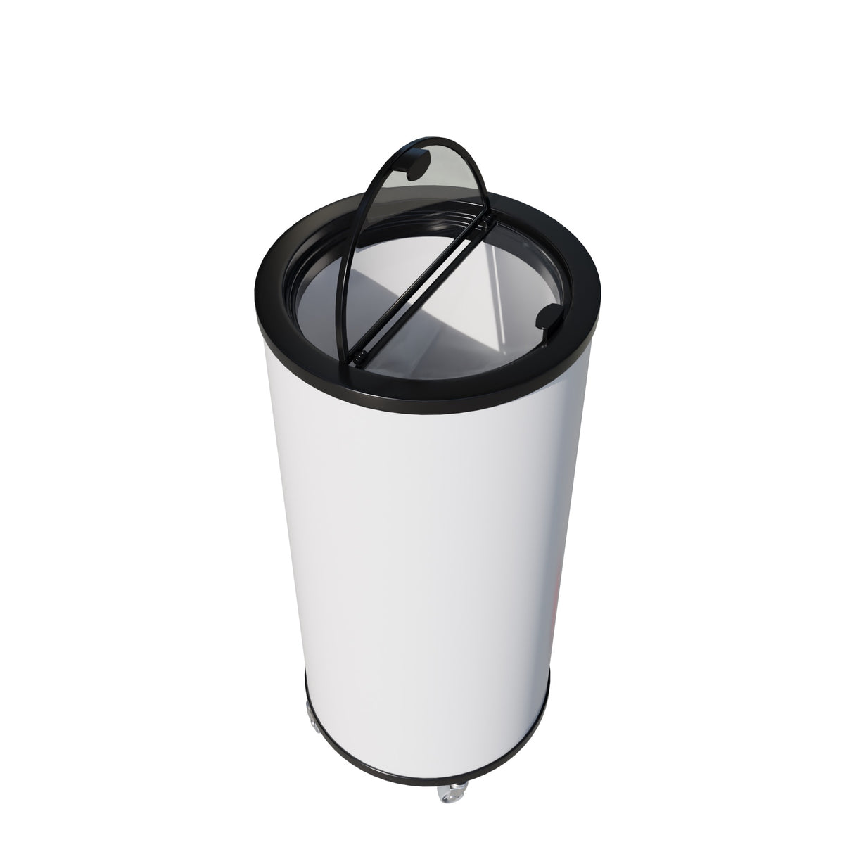 Empire Drinks Can Bottle Dump Impulse Barrel Mobile Cooler White - EMP-CC77 Single Door Bottle Coolers Empire