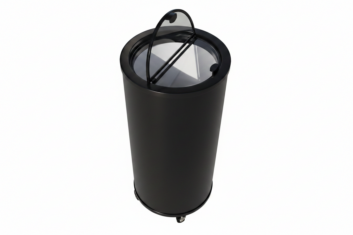 Empire Drinks Can Bottle Dump Impulse Barrel Mobile Cooler Black - EMP-CC77 Single Door Bottle Coolers Empire