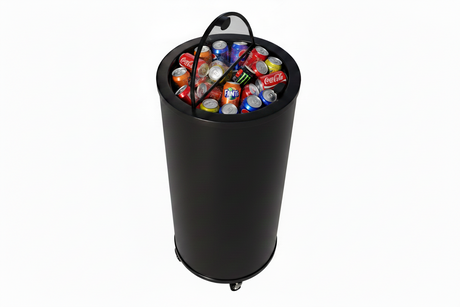 Empire Drinks Can Bottle Dump Impulse Barrel Mobile Cooler Black - EMP-CC77 Single Door Bottle Coolers Empire