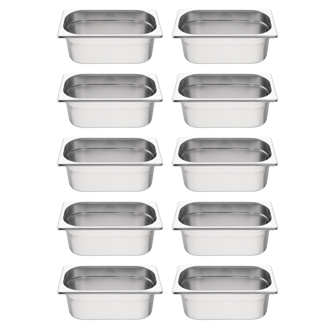 Vogue Stainless Steel Gastronorm Container Kit 1/4 (Pack of 10) - S410  Vogue   