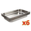 Vogue Stainless Steel 1/1 Gastronorm Trays 65mm (Pack of 6) - S895  Vogue   