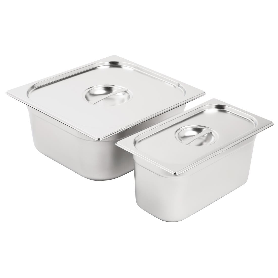 Vogue Stainless Steel Gastronorm Tray Set 1/3 and 2/3 with Lids - SA240  Vogue   