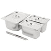 Vogue Stainless Steel Gastronorm Tray Set 1/2 and 2x 1/4 with Lids - SA244  Vogue   