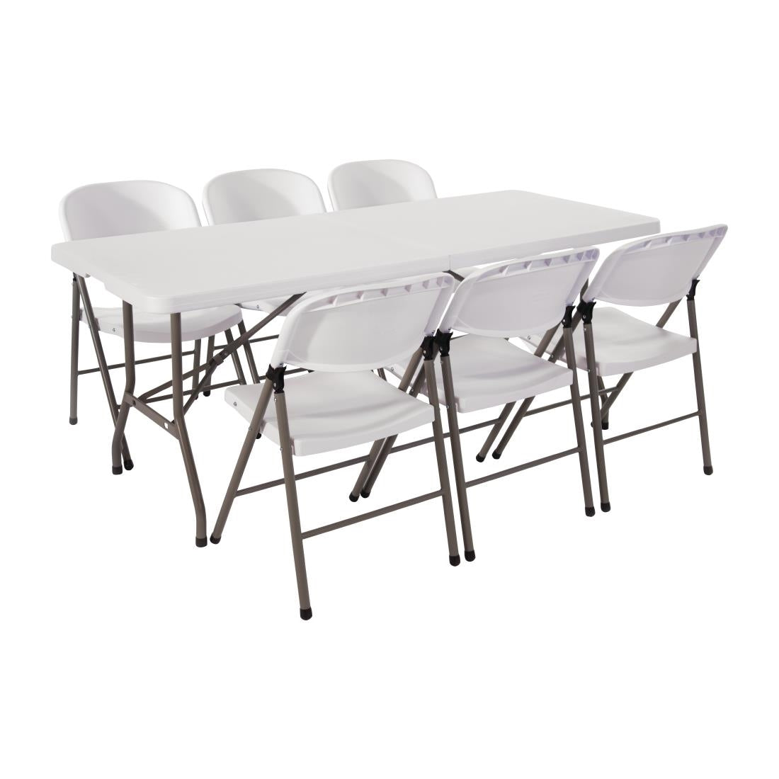 Special Offer Bolero PE Centre Folding Table 6ft with Six Folding Chairs - SA426  Bolero   