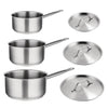 Special Offer Vogue Stainless Steel Saucepan Set (Pack of 3) - S128  Vogue   