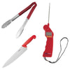 Hygiplas Colour Coded Red Set - Tong Chopping Board & Thermometer (Set of 3) - SA792  Hygiplas   