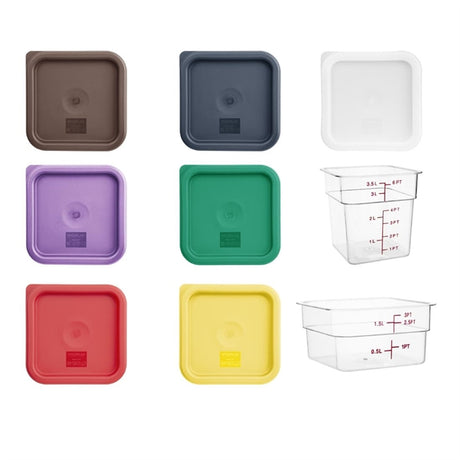 Hygiplas 1.5Ltr & 3.5Ltr Square Storage Bundle with 7 Colour Lids - SA794  Hygiplas   