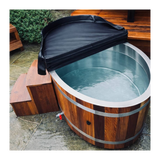 Empire Kove Ice Bath Large – Cedar Wood Cold Plunge with 304 Stainless Steel Liner & Step Ladder | KOVE-ICE2 Ice Baths & Cold Plunges Kove Designs