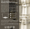 Empire Stainless Steel Stock Pot with Lid 50 Litre - B05637 - Graded Item Stock Pots Empire