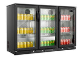 Sterling Pro Black Triple Door Hinged Bottle Cooler - SP3HC-BH Triple Door Bottle Coolers Sterling Pro   