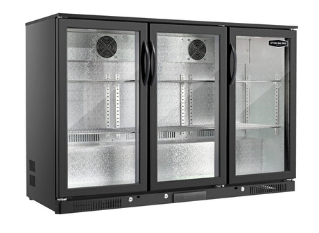 Sterling Pro Black Triple Door Hinged Bottle Cooler - SP3HC-BH Triple Door Bottle Coolers Sterling Pro   
