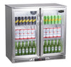 Sterling Pro Green Hinged Double Door Low Height Stainless Steel Outdoor Bottle Cooler 180 x 330ml Bottles | SP2LO-OUT-STS Outdoor Bottle Coolers Sterling Pro