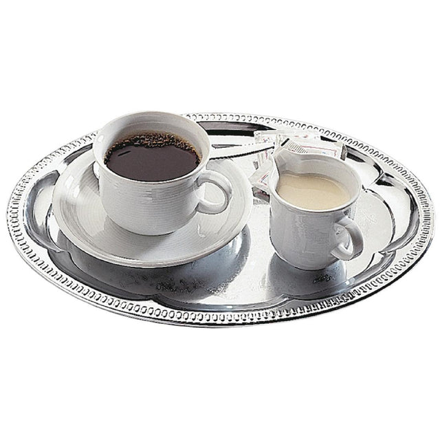 APS Chrome-Plated Stainless Steel Oval Tea Tray 300mm - T765  APS   
