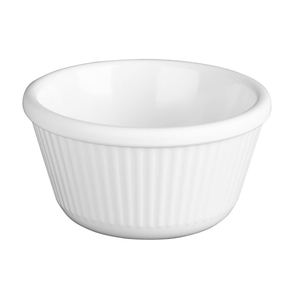 Olympia Kristallon Melamine Fluted Ramekins White 89mm (Pack of 12) - T839 Melamine and Polycarbonate Olympia   