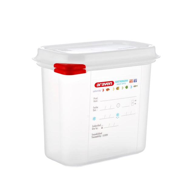Araven Polypropylene 1/9 Gastronorm Food Storage Container 1.5Ltr (Pack of 4) - T983  Araven   