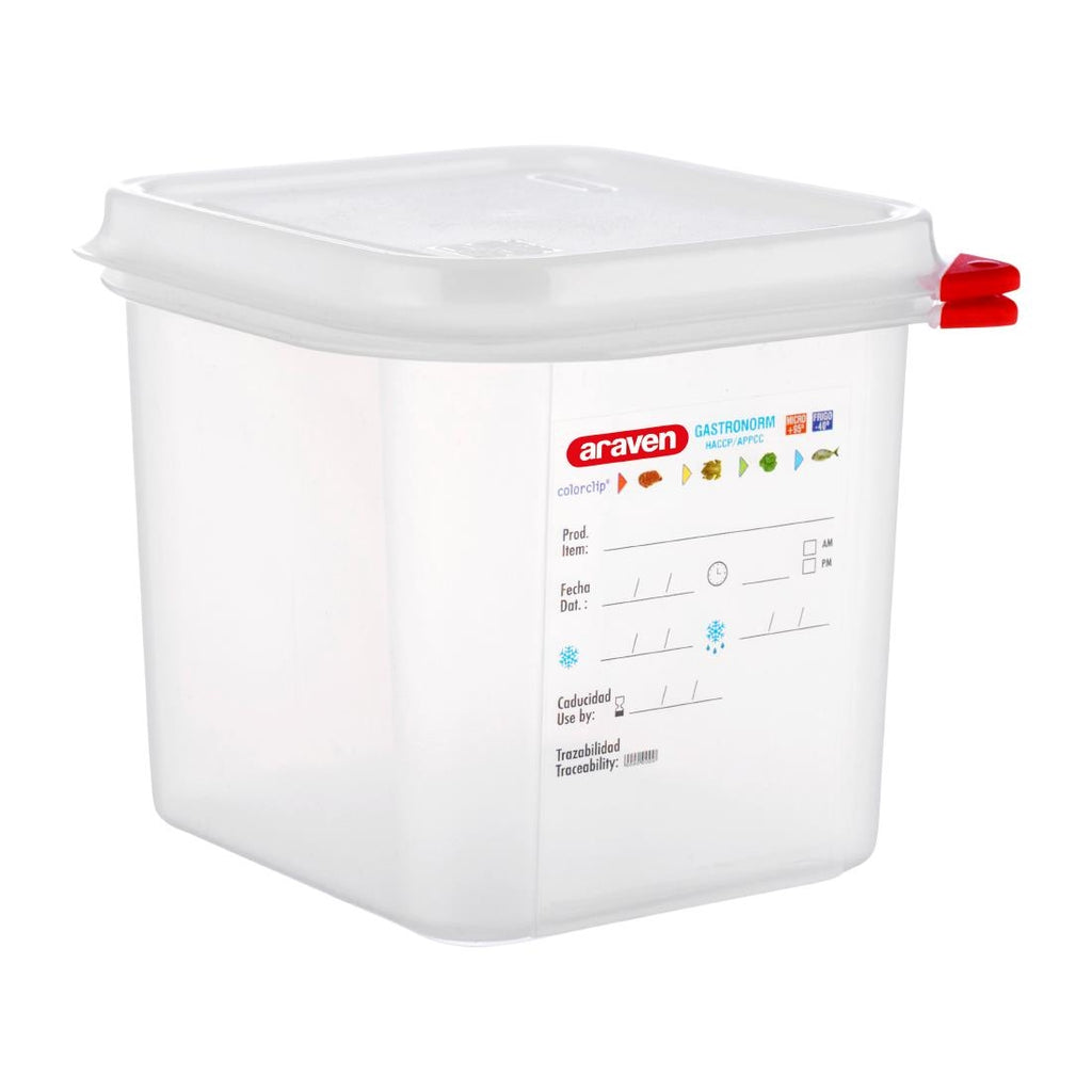 Araven Polypropylene 1/6 Gastronorm Food Containers 2.6Ltr (Pack of 4) - T984  Araven   