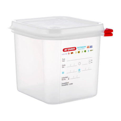 Araven Polypropylene 1/6 Gastronorm Food Containers 2.6Ltr (Pack of 4) - T984  Araven   